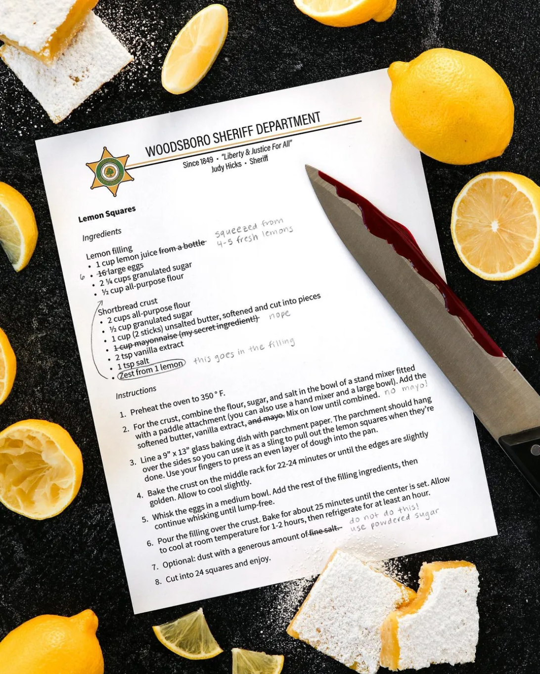 Sheriff Judy Hicks Lemon Squares!